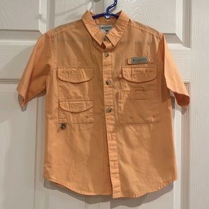 COPY - Kids size 5 Columbia peach/orange short sleeve button down